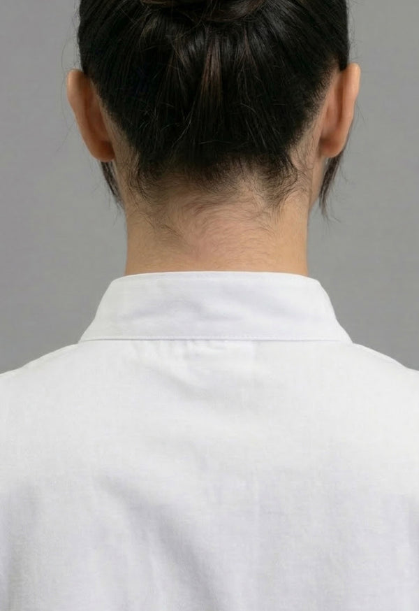 Camisa Chef Manga 3/4 en Gabardina Blanca - Unisex