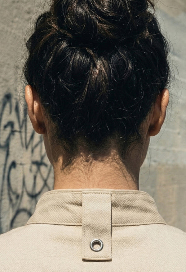 Chaqueta Chef Manga 3/4 en Gabardina Beige - Unisex 200