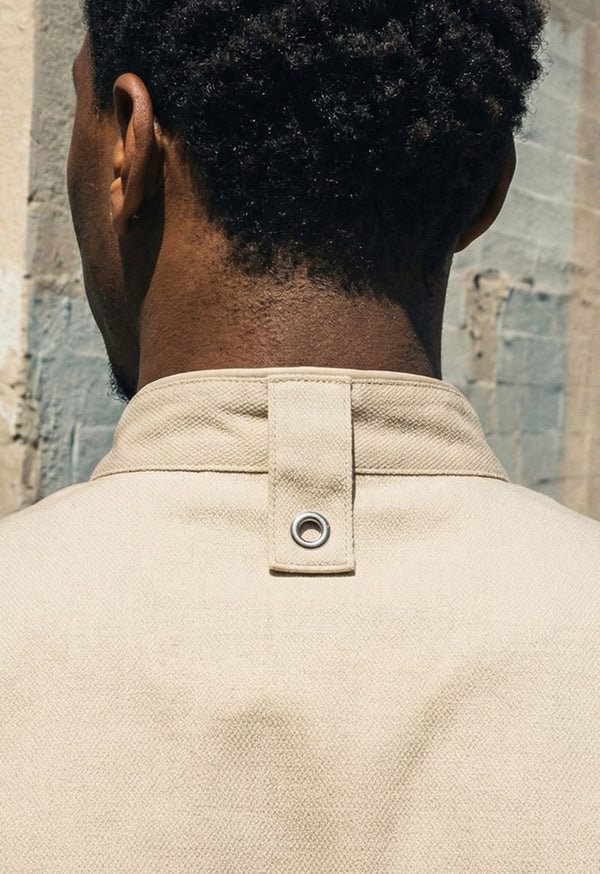 Chaqueta Chef Manga 3/4 en Gabardina Beige - Unisex 200