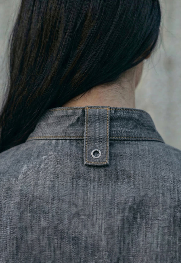 Chaqueta Chef Manga Corta en Gabardina Jean - Unisex 203