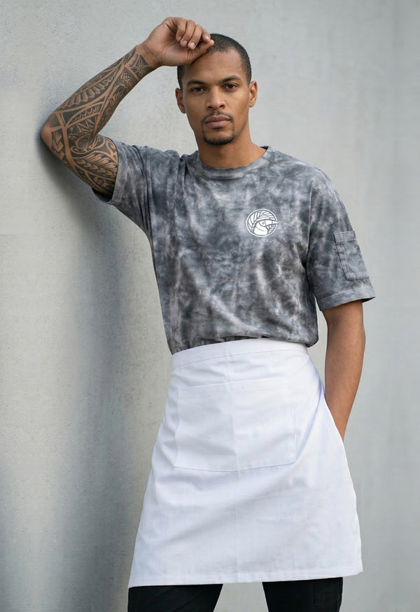 Delantal Media Cintura en Drill Blanco - Unisex
