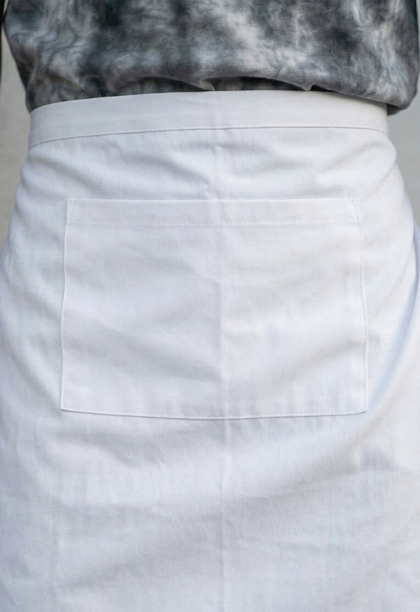 Delantal Media Cintura en Drill Blanco - Unisex