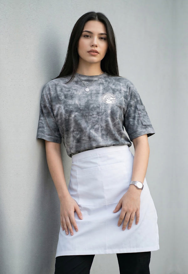 Delantal Media Cintura en Drill Blanco - Unisex