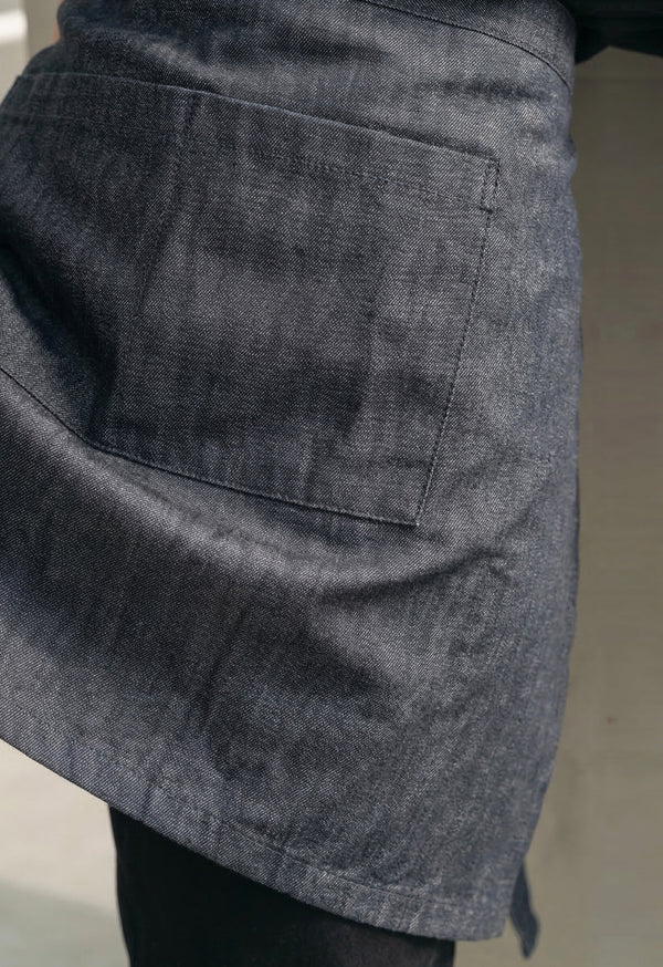 Delantal Media Cintura en Drill Gris - Unisex