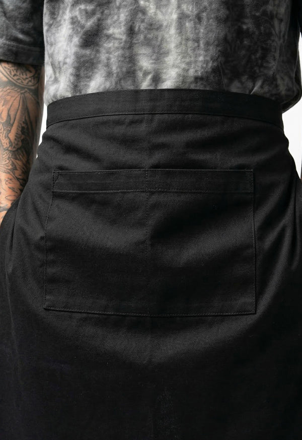 Delantal Media Cintura en Drill Negro - Unisex Concrete Kitchen