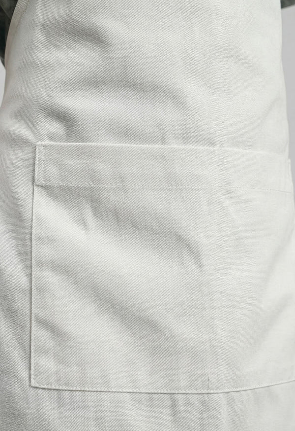 Delantal Peto en Drill Blanco - Unisex