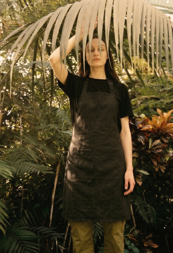 Delantal Peto en Dril Negro - Unisex