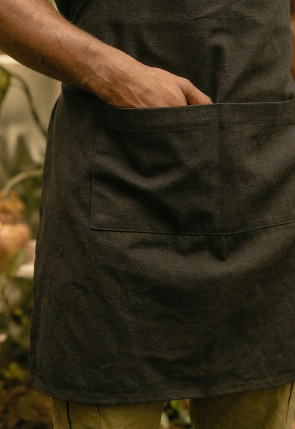 Delantal Peto en Dril Negro - Unisex