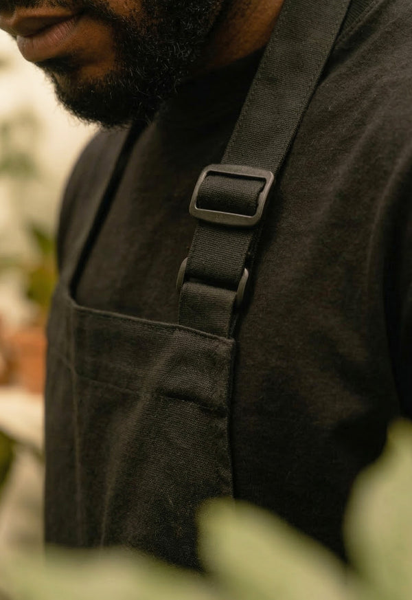 Delantal Peto en Dril Negro - Unisex