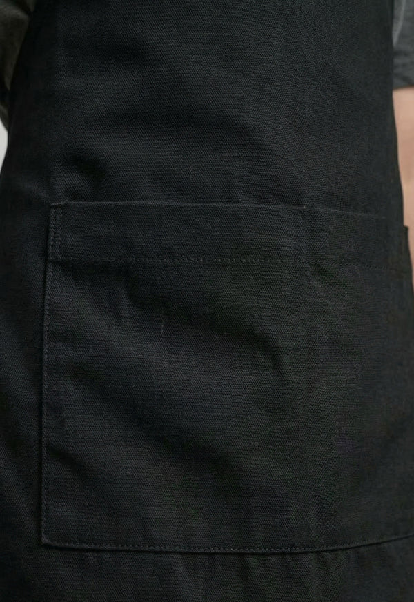 Delantal Peto en Dril Negro - Unisex