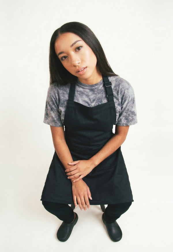 Delantal Peto en Dril Negro - Unisex