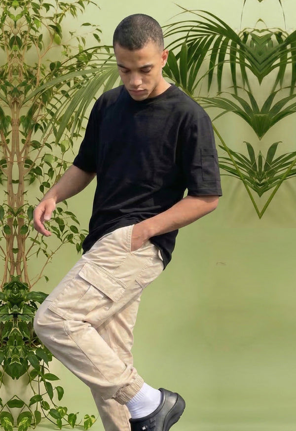 Pantalón Cargo en Drill Jogger Beige - Unisex