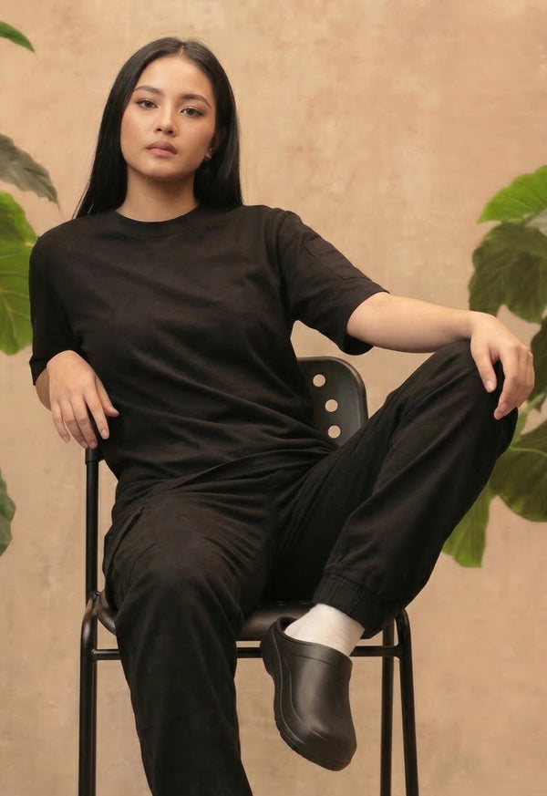 Pantalón Cargo en Dril Jogger Negro - Unisex