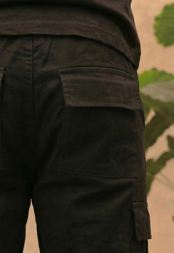 Pantalón Cargo en Dril Jogger Negro - Unisex