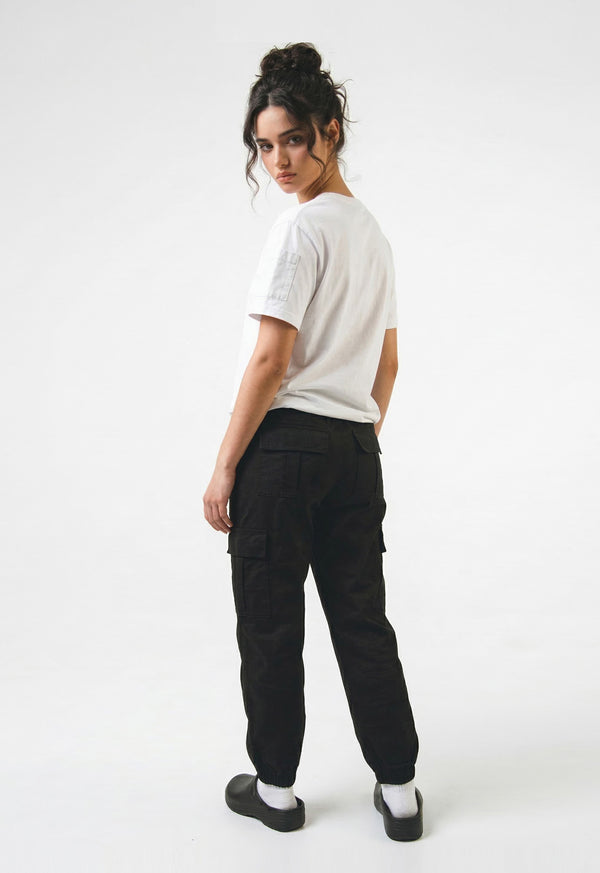Pantalón Cargo en Dril Jogger Negro - Unisex