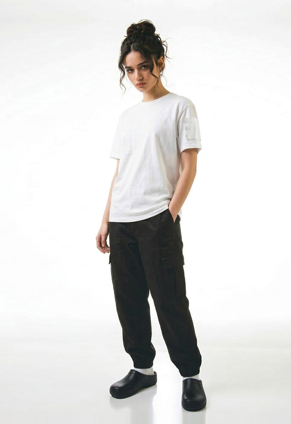 Pantalón Cargo en Dril Jogger Negro - Unisex