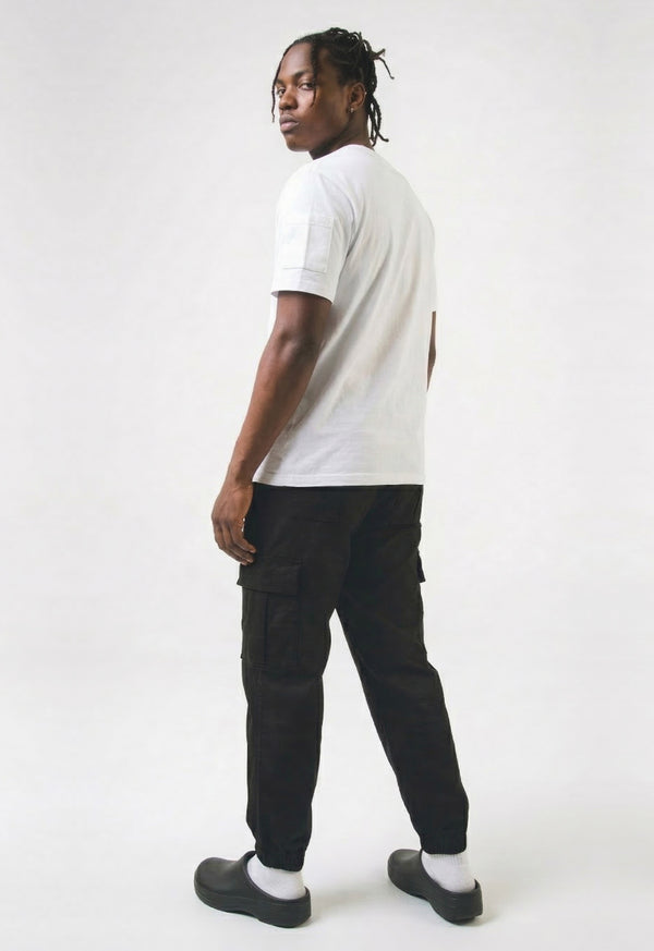 Pantalón Cargo en Dril Jogger Negro - Unisex