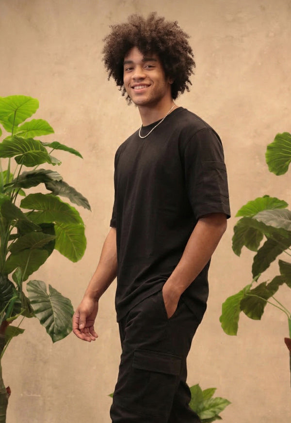 Pantalón Cargo en Dril Jogger Negro - Unisex